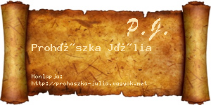 Prohászka Júlia névjegykártya
