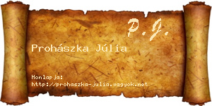 Prohászka Júlia névjegykártya