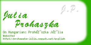 julia prohaszka business card